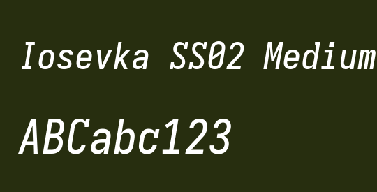 Iosevka SS02 Medium Oblique