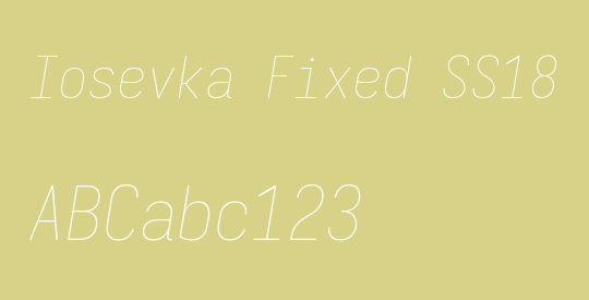 Iosevka Fixed SS18 Thin