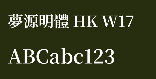 夢源明體 HK W17