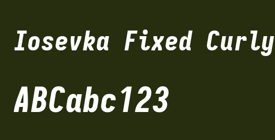 Iosevka Fixed Curly Heavy