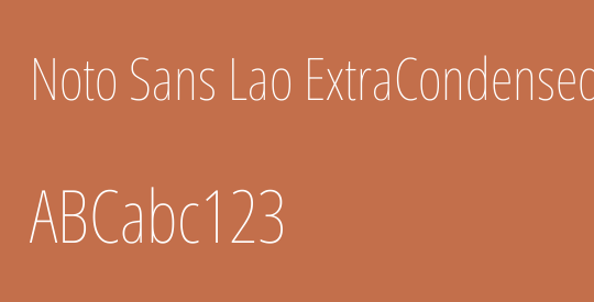 Noto Sans Lao ExtraCondensed Thin