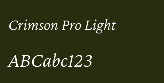 Crimson Pro Light