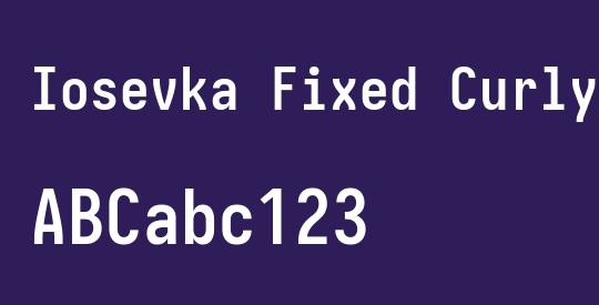 Iosevka Fixed Curly