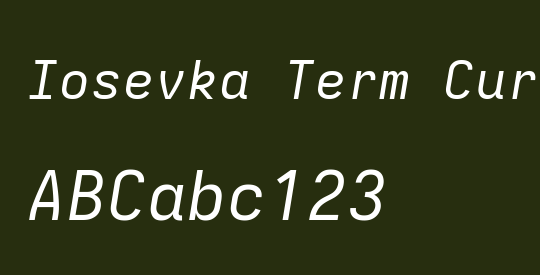 Iosevka Term Curly Extended