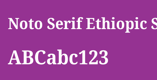 Noto Serif Ethiopic SemiCondensed
