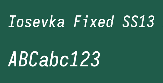Iosevka Fixed SS13 MdObl