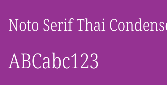 Noto Serif Thai Condensed Light