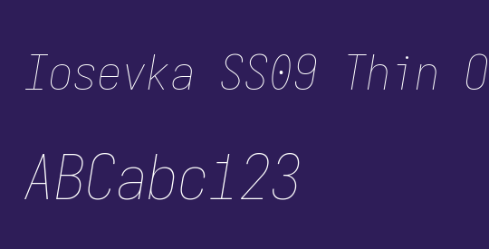 Iosevka SS09 Thin Oblique