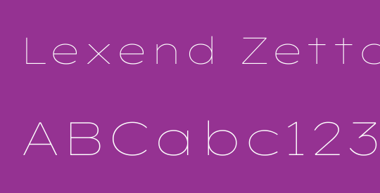 Lexend Zetta Thin