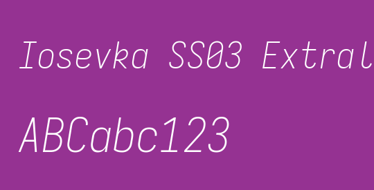 Iosevka SS03 Extralight
