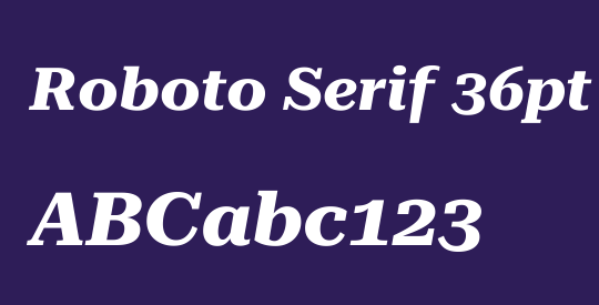 Roboto Serif 36pt Expanded