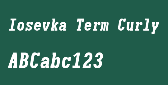 Iosevka Term Curly Slab HvObl