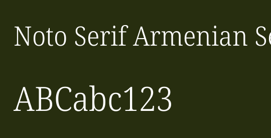 Noto Serif Armenian SemiCondensed Light