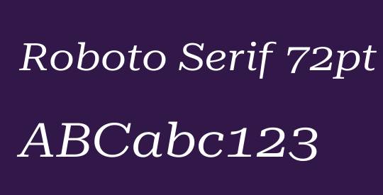 Roboto Serif 72pt ExtraExpanded