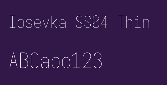 Iosevka SS04 Thin