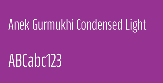 Anek Gurmukhi Condensed Light
