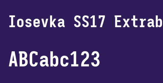 Iosevka SS17 Extrabold
