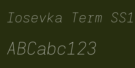 Iosevka Term SS15 ThExObl