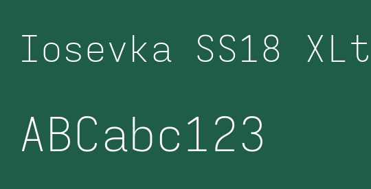 Iosevka SS18 XLtEx