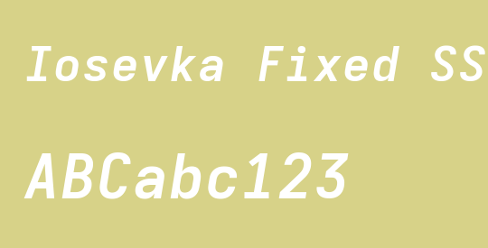 Iosevka Fixed SS11 ExObl