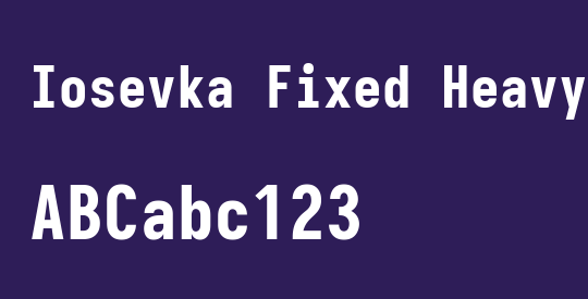 Iosevka Fixed Heavy