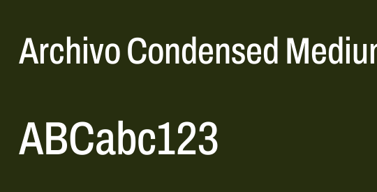 Archivo Condensed Medium