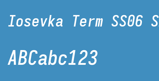Iosevka Term SS06 SmBdObl