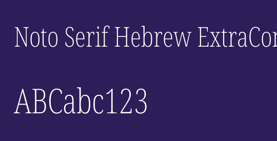 Noto Serif Hebrew ExtraCondensed ExtraLight
