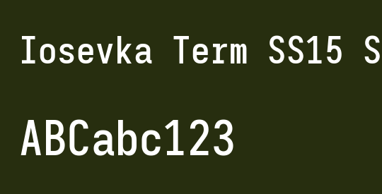 Iosevka Term SS15 Semibold