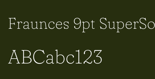 Fraunces 9pt SuperSoft Thin