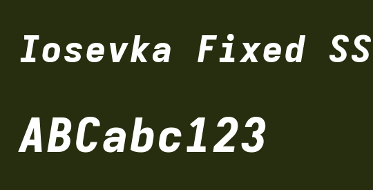 Iosevka Fixed SS03 HvExObl