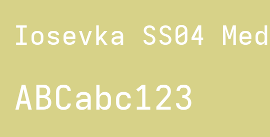 Iosevka SS04 Medium Extended