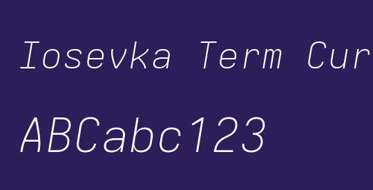 Iosevka Term Curly XLtExObl