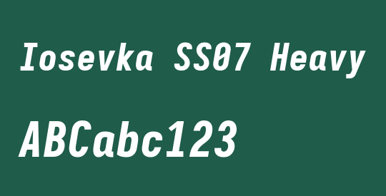 Iosevka SS07 Heavy Oblique