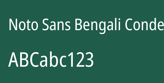 Noto Sans Bengali Condensed
