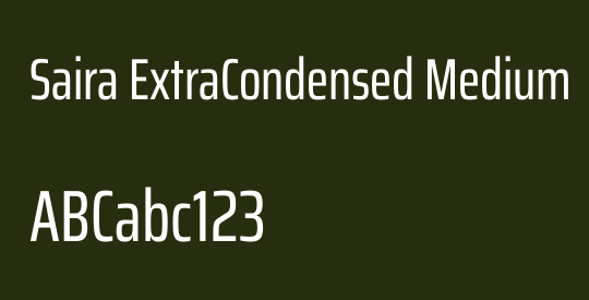Saira ExtraCondensed Medium