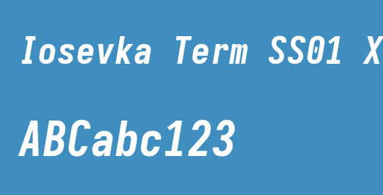 Iosevka Term SS01 XBdObl