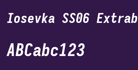 Iosevka SS06 Extrabold