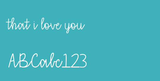 that i love you