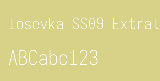 Iosevka SS09 Extralight