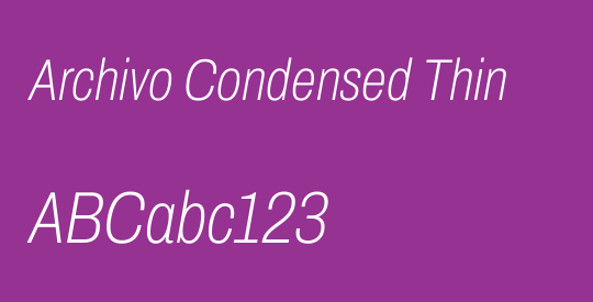 Archivo Condensed Thin
