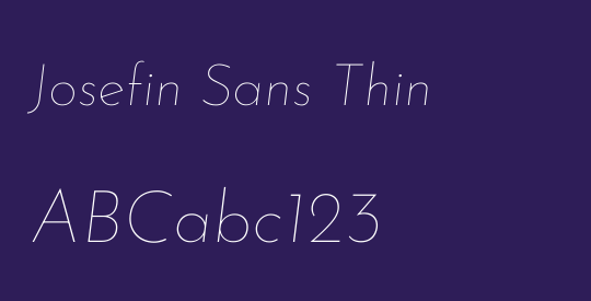 Josefin Sans Thin