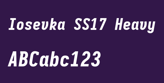 Iosevka SS17 Heavy