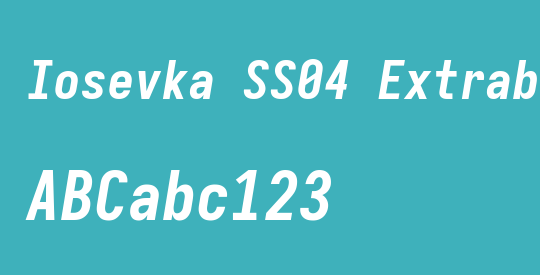 Iosevka SS04 Extrabold Oblique