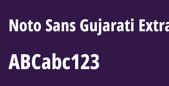 Noto Sans Gujarati ExtraCondensed ExtraBold