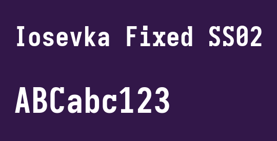 Iosevka Fixed SS02 Extrabold