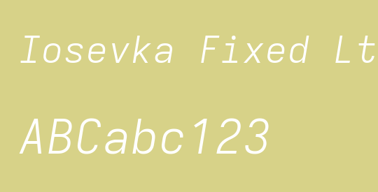 Iosevka Fixed LtExObl