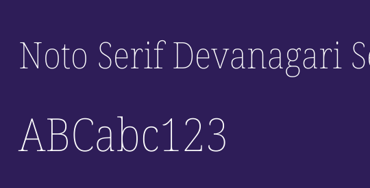 Noto Serif Devanagari SemiCondensed Thin