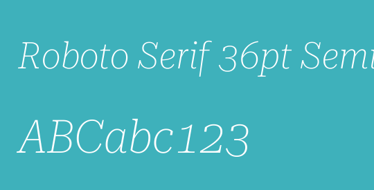 Roboto Serif 36pt SemiCondensed Thin