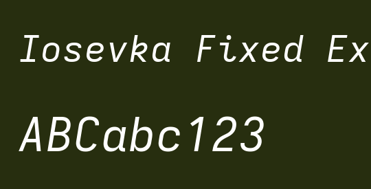 Iosevka Fixed Extended